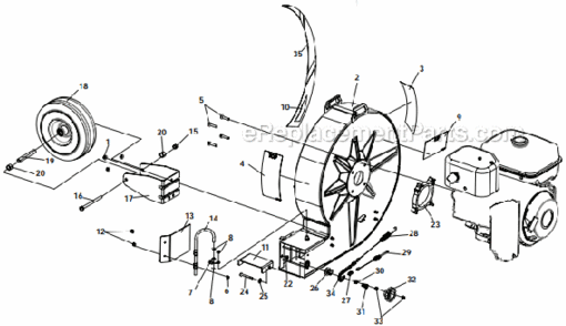 Housing_Assembly Diagram and Parts List for 9400-03-01 EX400 Subaru Little Wonder Leaf Blower / Vacuum